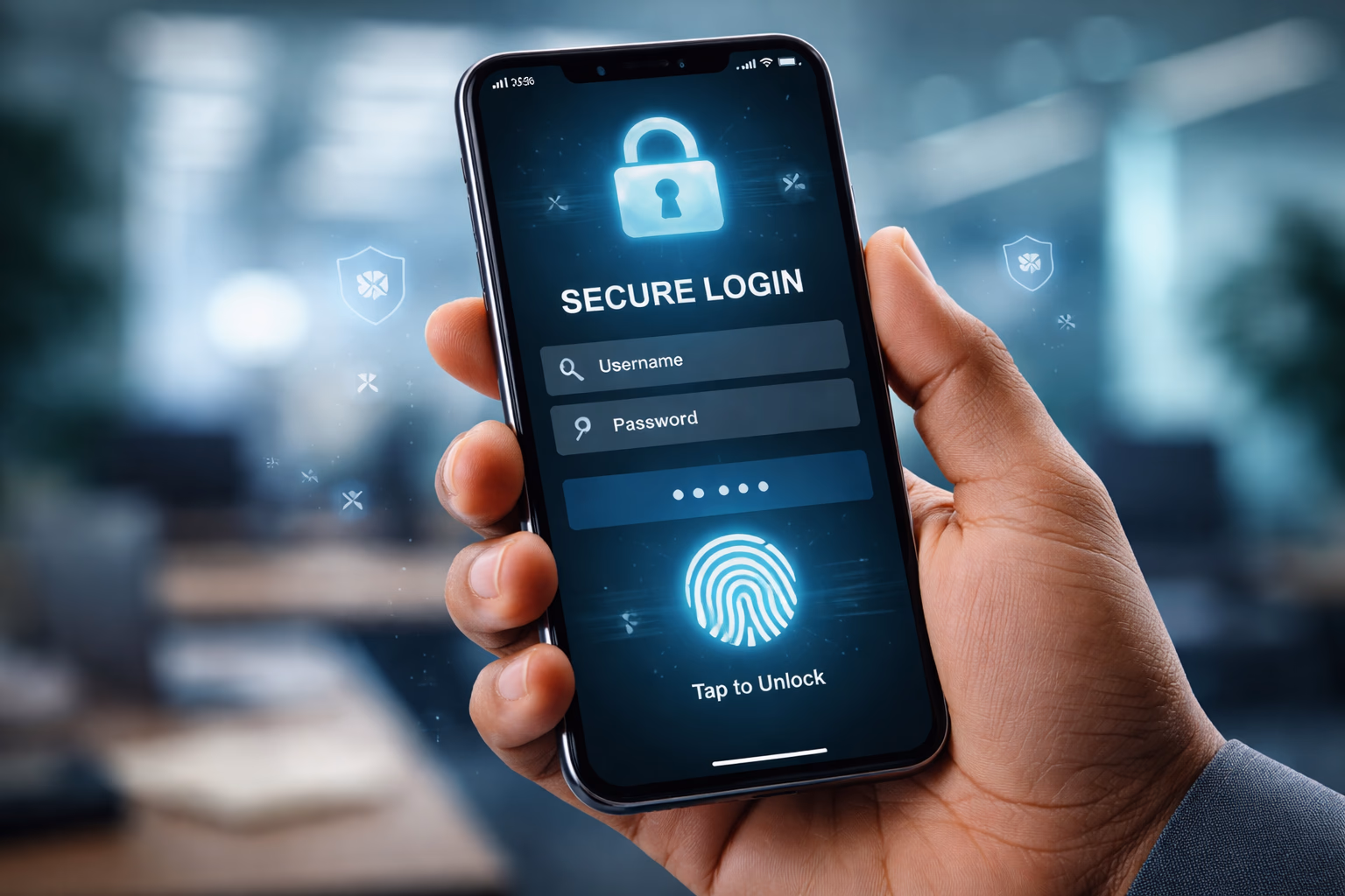 Focused Bangladeshi gamer reviewing the 93OK secure login interface on a modern smartphone with encrypted data visuals in the background